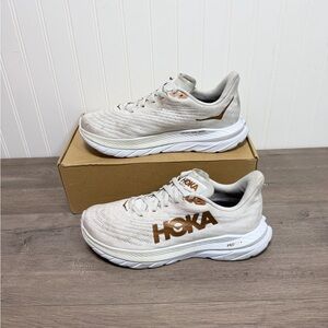Hoka Cream and Bronze Athletic Shoes